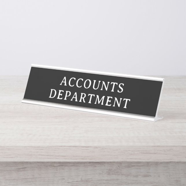 Porte-nom Pour Bureau SERVICE COMPTABILITÉ | Moderne Professionnel (Devant)