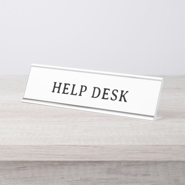 Porte-nom Pour Bureau SERVICE D'ASSISTANCE | Bureau moderne professionne (Devant)