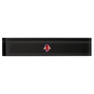 Porte-nom Pour Bureau Service des incendies Drapeau pompier Mince ligne