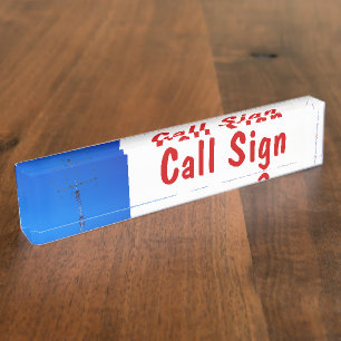 Porte-nom Pour Bureau Signal d'appel radio amateur et antenne 3