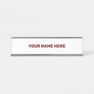 PORTE-NOM POUR BUREAU SIGNE DE PORTE SIMPLE DE STYLE DE TEXTE MINIMAL