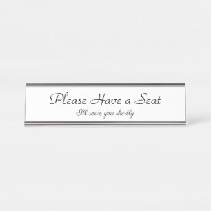 Porte-nom Pour Bureau "S'il vous plaît, prenez place"