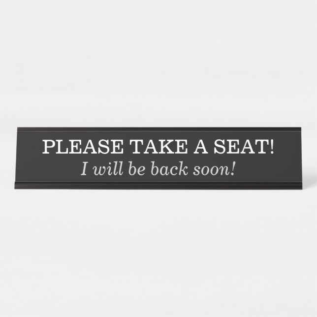 PORTE-NOM POUR BUREAU "S'IL VOUS PLAÎT, PRENEZ PLACE !" (Devant)