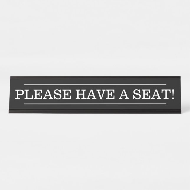 PORTE-NOM POUR BUREAU "S'IL VOUS PLAÎT, PRENEZ PLACE !" (Devant)