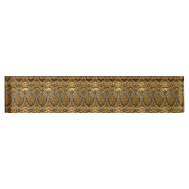 Porte-nom Pour Bureau Silver And Gold Art Deco Pattern (Devant)