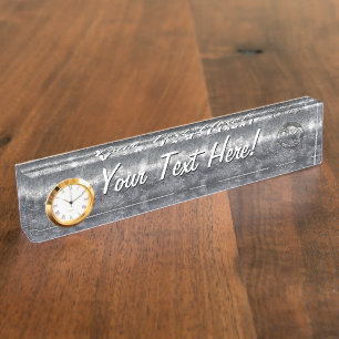 Porte-nom Pour Bureau Silver Grey Cancer Zodiac Se connecter Style désor