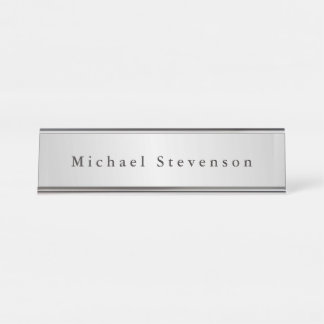 Porte-nom Pour Bureau Silver Gris moderne tendance Professional