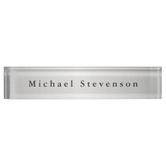 Porte-nom Pour Bureau Silver Gris moderne tendance Professional