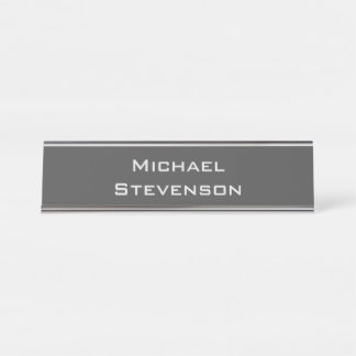 Porte-nom Pour Bureau Simple Gris minimaliste Moderne Plain