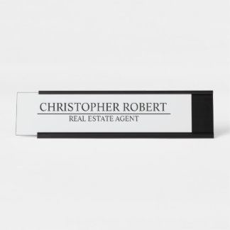 Porte-nom Pour Bureau Simple Immobilier
