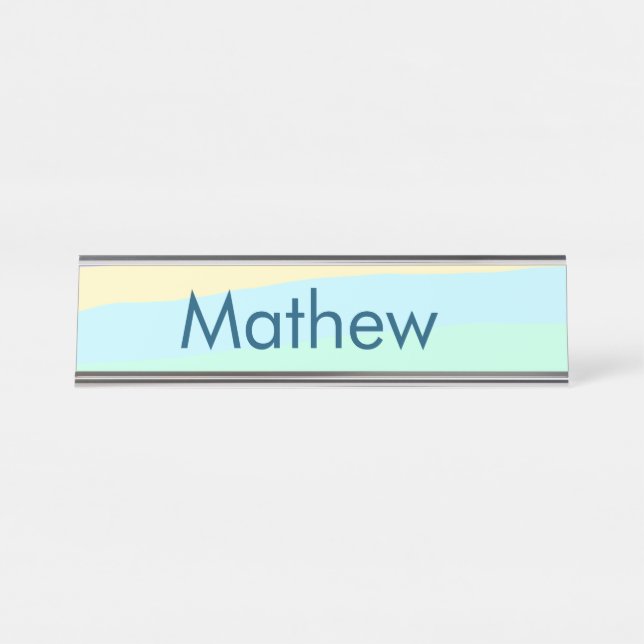 Porte-nom Pour Bureau simple lettre initiale monogramme ajouter votre no (Devant)