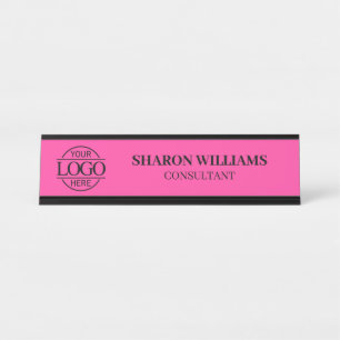 Porte-nom Pour Bureau Simple Logo Personnalisé Élégant Professionnel Ros