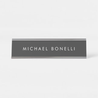 Porte-nom Pour Bureau Simple minimaliste minimaliste élégant gris modern