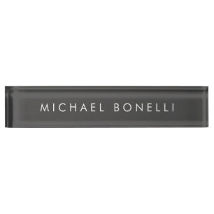 Porte-nom Pour Bureau Simple minimaliste minimaliste élégant gris modern