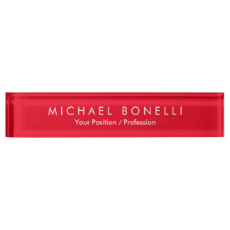 Porte-nom Pour Bureau Simple minimaliste simple élégant moderne rouge