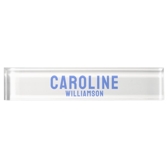 Porte-nom Pour Bureau Simple moderne audrétro bleu clair (Devant)