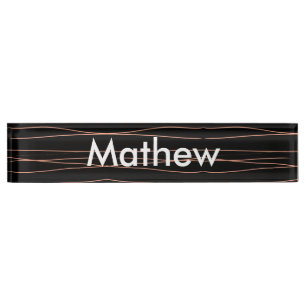 Porte-nom Pour Bureau Simple monogramme ajouter votre nom lettre man min