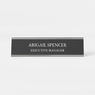 Porte-nom Pour Bureau Simple Noir Blanc Professionnel classique