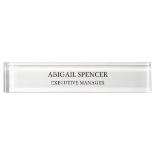Porte-nom Pour Bureau Simple Noir Blanc Professionnel classique