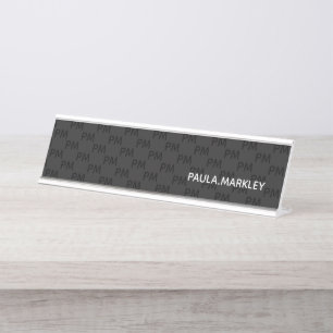 Porte-nom Pour Bureau Simple Plain Black Gray