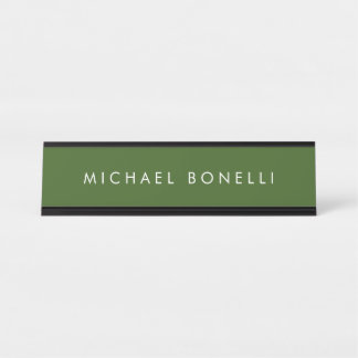 Porte-nom Pour Bureau Simple Plain Minimal Élégant Vert Forêt Moderne