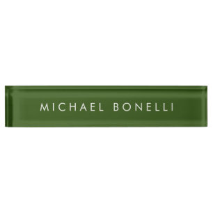 Porte-nom Pour Bureau Simple Plain Minimal Élégant Vert Forêt Moderne