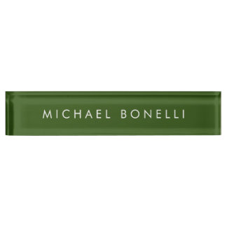 Porte-nom Pour Bureau Simple Plain Minimal Élégant Vert Forêt Moderne