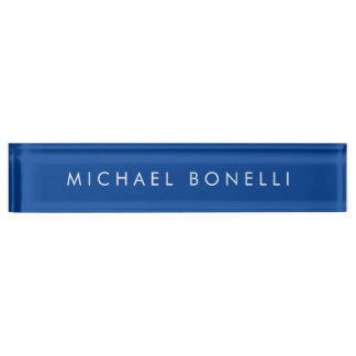 Porte-nom Pour Bureau Simple simple minimaliste élégant moderne bleu pro