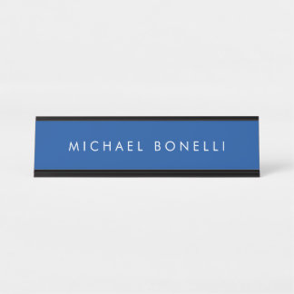 Porte-nom Pour Bureau Simple simple minimaliste élégant moderne bleu pro