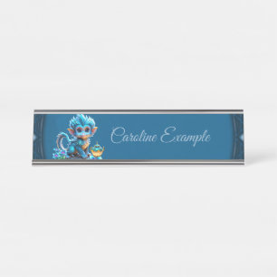 Porte-nom Pour Bureau Singe imaginaire mignon