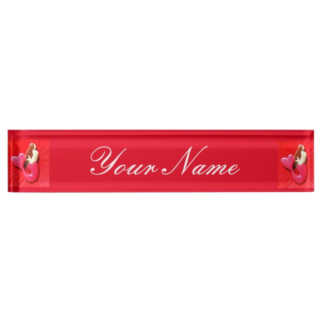 Porte-nom Pour Bureau sirène à queue rousse (Devant)