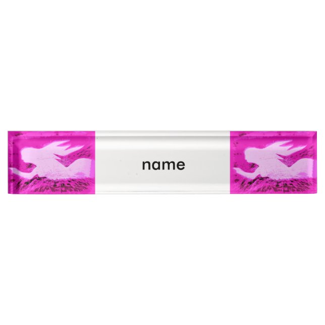 Porte-nom Pour Bureau sirènes pointant des sirènes roses (Devant)