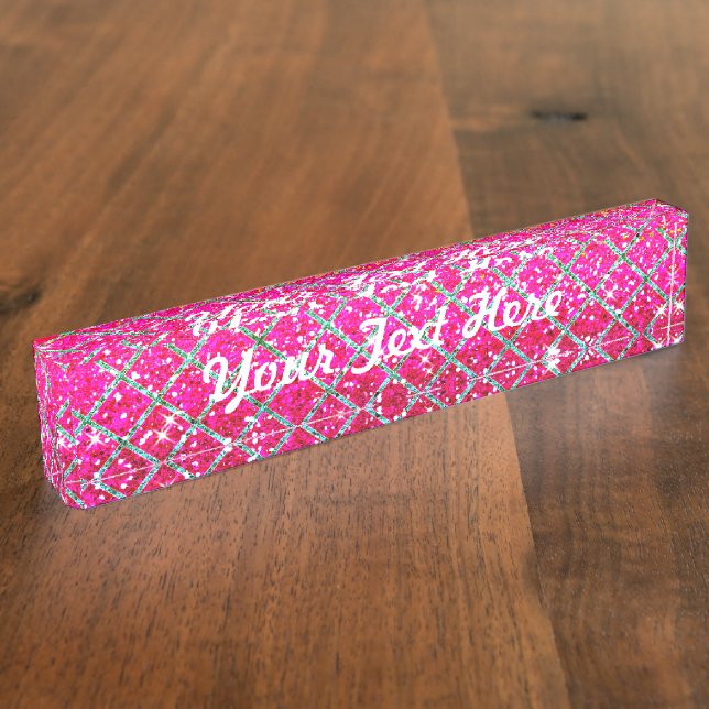 Porte-nom Pour Bureau Snakeskin rose parties scintillant (Taille)