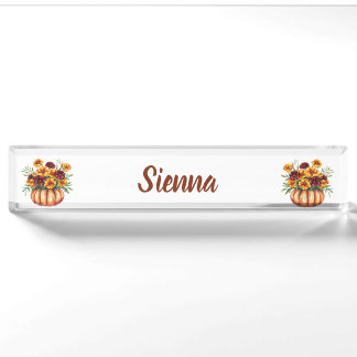 Porte-nom Pour Bureau Soin Floral Tagète