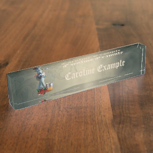 Porte-nom Pour Bureau Souris dans une robe de nuit : La Nuit des Tunes F