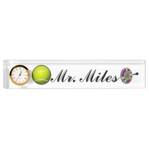 Porte-nom Pour Bureau Sports Tennis fléchettes Bureau Art Honor Peace Lo