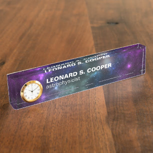 Porte-nom Pour Bureau Starfield avec poussière cosmique multicolore