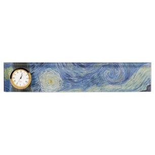Porte-nom Pour Bureau Starry Night by Vincent Van Gogh
