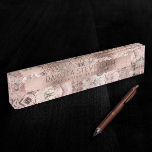 Porte-nom Pour Bureau Steampunk romantique Ephémère Vintage antique