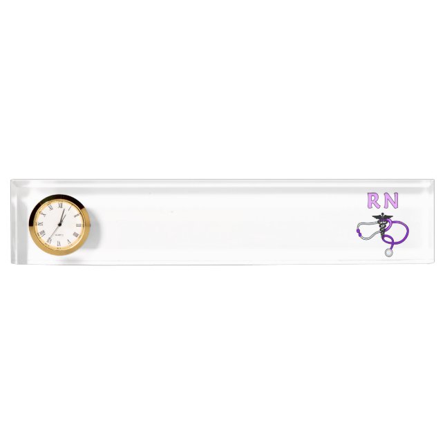 Porte-nom Pour Bureau Stéthoscope de RN de soins (Devant)