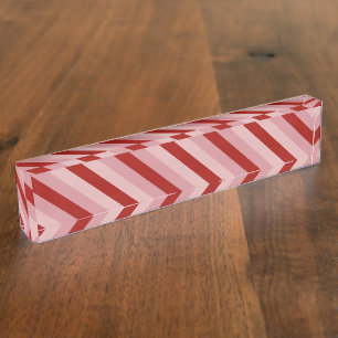 Porte-nom Pour Bureau Stripes Valentine personnalisables