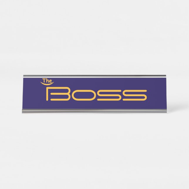 Porte-nom Pour Bureau Style Gold Le BOSS (Devant)