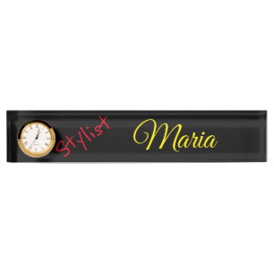 Porte-nom Pour Bureau Styliste et Barbers Nail Salon Nameplaques