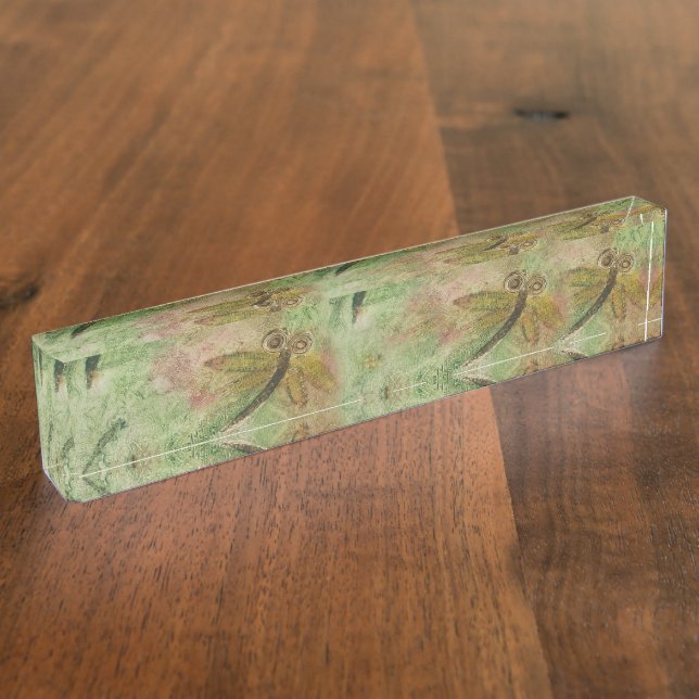 Porte-nom Pour Bureau Sucrerie de coton de libellule (Taille)