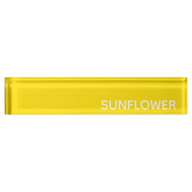Porte-nom Pour Bureau Sunflower jaune Nom de la couleur (Devant)