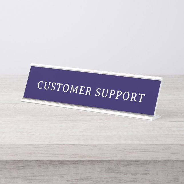 Porte-nom Pour Bureau SUPPORT CLIENTÈLE | Moderne Professionnel (Devant)