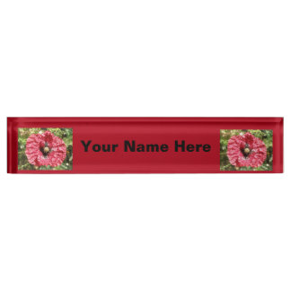 Porte-nom Pour Bureau Symbole de bureau personnalisé Macro à fleurs de p