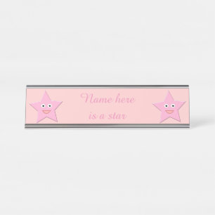 Porte-nom Pour Bureau Symbole de bureau personnalisé Pretty Rose Star