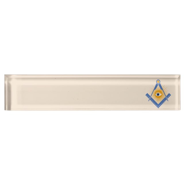 Porte-nom Pour Bureau Symbole de franc-maçonnerie (Devant)