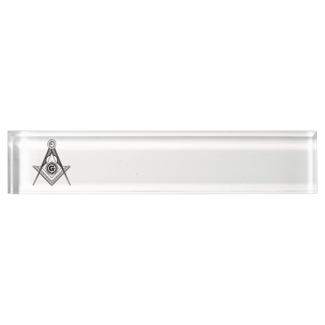 Porte-nom Pour Bureau symbole de la franc-maçonnerie (Devant)